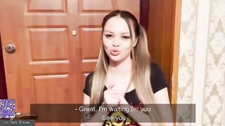 A guy fucks his Russian neighbor in her shaved pussy