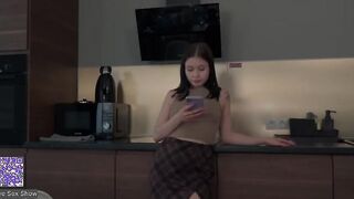 Russian porn with conversations where a girl is fucked in the kitchen