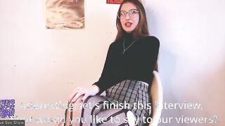 Blowjob after an interview in Russian from a girl