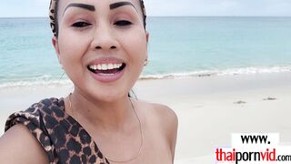 Nasty Thai MILF masturbating and sucking