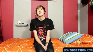 Fine dude with long hair gets interviewed and has sexy fun