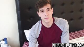 Cute Latino teen swallows cum after riding big cock for cash