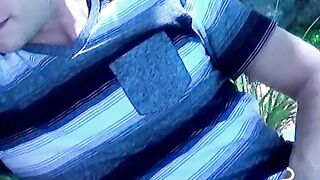 Chilling and smoking twinks engage to outdoor bareback fuck