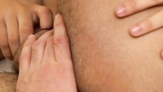 Bubble butt youngster screwed doggystyle after energetic penis massage