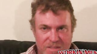 Hairy old amateur jerks off and shoots a load on his belly