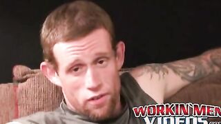 Inked studs jerk each other off and masturbate to orgasms