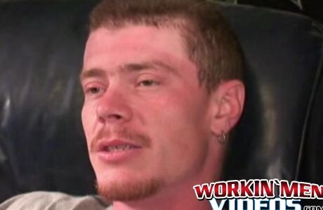 Rough stud masturbates solo and shoots cum all over himself