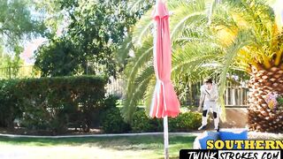 Thin man gets his companions dick somewhere within his throat