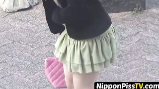 Tasteful Japanese angels recorded during pissing time