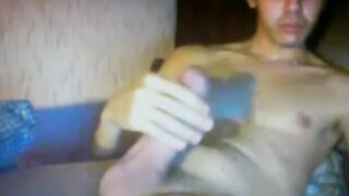 smooth turkish guy wanking huge thick cock on cam
