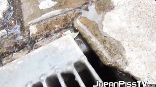 Japanese babes filmed on hidden cam while peeing outdoors