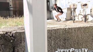 Japanese babes filmed on hidden cam while peeing outdoors