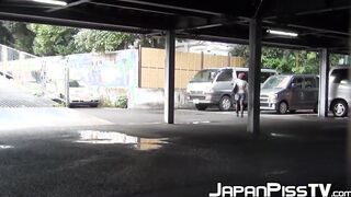 Japanese babes filmed on hidden cam while peeing outdoors