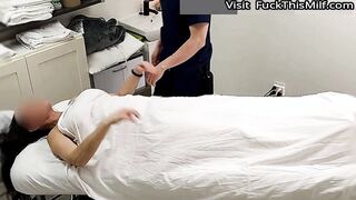 Emma, ​​a flirty mom with huge tits and ass, was so excited to get a special massage!