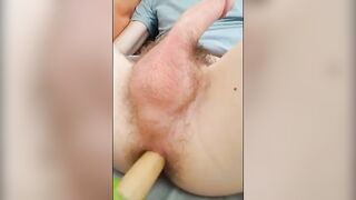 Fuccboi1999 - hardcore wooden dildo fuck and stretch