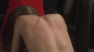 Lesbian mistress tortures and dildo fucks submissive