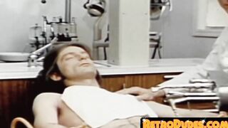 Gay patient jerks off while dildo screwed by hot specialist