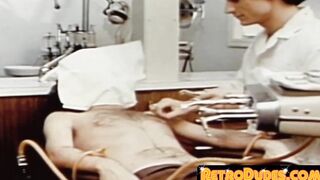 Gay patient jerks off while dildo screwed by hot specialist