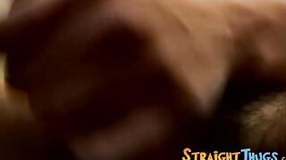 Two amateurs wankinf dicks until one of them cums hard