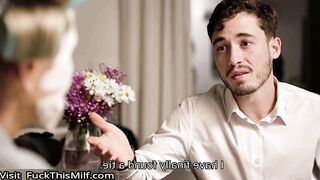 Big Tits Mature Likes Coffee and My Cock