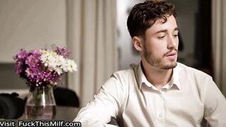 Big Tits Mature Likes Coffee and My Cock