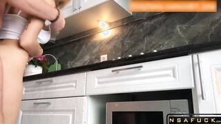 Passionate Kitchen Fucking While Wife Cooks Dinner