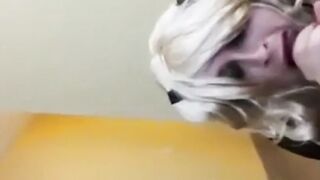Young white sissy takes black masters load