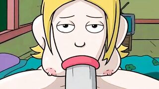 Famous toons sloppy blowjob