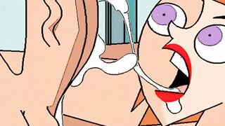 Famous toons sloppy blowjob