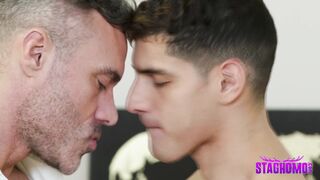 Bastian guides Manuels dick to his mouth