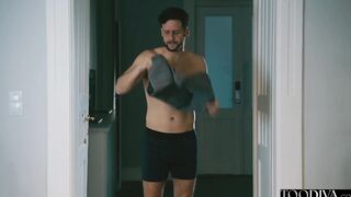Busniessman wakes up to cleaner fuck