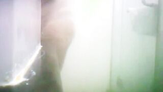 stepmom points shower head at cunt (hidden)