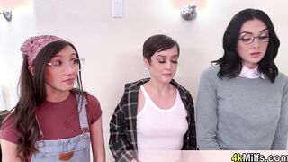 Busty stepma decided to teach her pupils