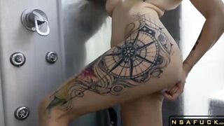 Anal Caresses with a Dildo in the Shower