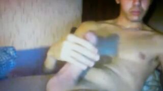 smooth turkish guy wanking huge thick cock on cam