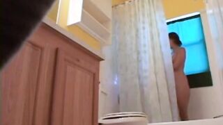 Stepdaughter 19 shaves pussy in shower (hidden cam)