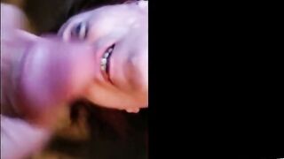 2 guys cum on Grandma's face