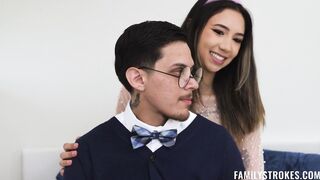 Creampie my stepdaughter behind her boyfriend back