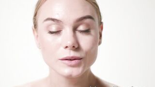 Tiny blonde Nancy Ace teaching workout routines with her sultry hot body