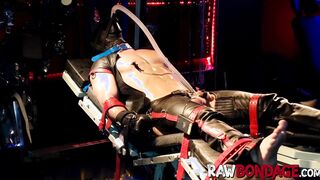 Sweaty jock Devin Franco foot licking and deepthroating in raw bondage