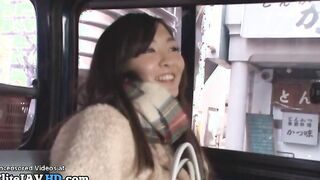 Japanese hot babe gets cum in mouth by random guy