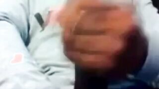 Hunk Strokes His Big Black Cock to Porn and Cums Twice