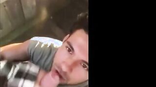 Cute Latin Hunk Sucks Big Cock and Eats Cum