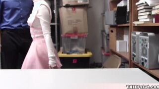 Cute and skinny blonde thief slut fucked