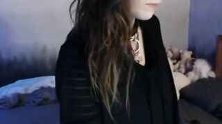 Emo Girl Deepthroats Her Dildo on Webcam