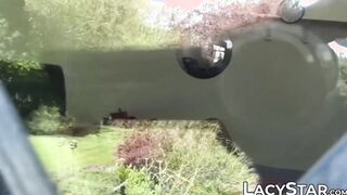 Grandmas pussy stretched with big dildo used by lesbo girl