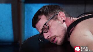 Blond homo spanks and anal fucks gay with glasses