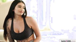 Busty latinas licking and masturbate their yoga teacher