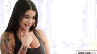 Busty latinas licking and masturbate their yoga teacher