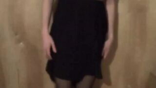 Twink Crossdresser Strips in Dress and Panties